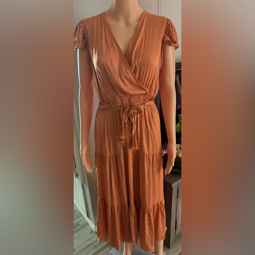 Joie midi dress copper rose color size M